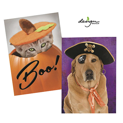 Design Design Halloween Pets Greeting Cards