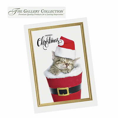 The Gallery Collection Santa Kitten catalog order card