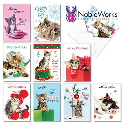 Nobleworks Christmas Kitten Card Pack